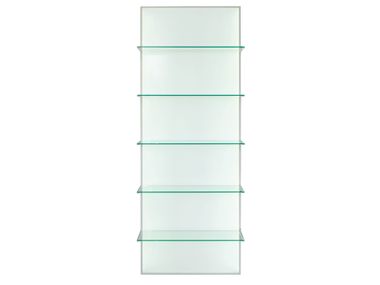 Wall-mounted glass and plexiglass salon display unit with horizontal panels EXPO 5 Maletti