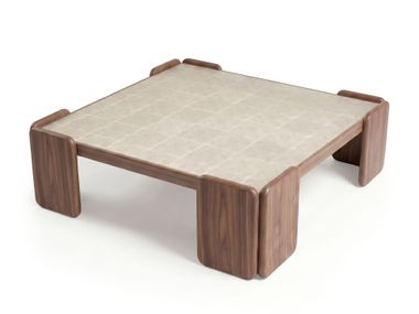 Square low wooden and ceramic coffee table CHESS Mambo Unlimited Ideas
