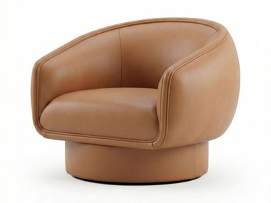 Swivel leather armchair with armrests MOON Mambo Unlimited Ideas