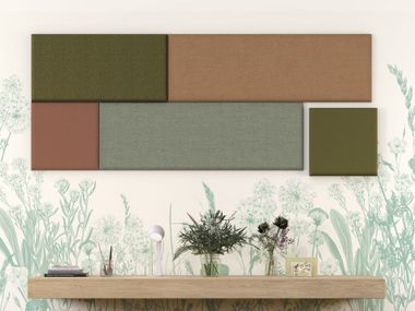 Upholstered acoustic wall-mounted panels ADDENDA Manade
