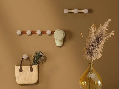 Wall-mounted steel and wood coat rack LOTUS Manade