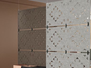 Sound absorbing hanging recycled PET office screen SWELL Manade