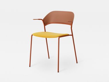 Polypropylene chair with padded seat with armrests AERA SOFT 2050 Mara