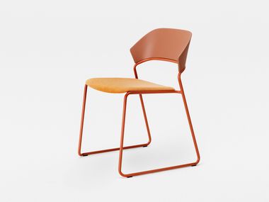 Sled base polypropylene chair with padded seat AERA SOFT 2100 Mara