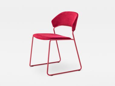 Upholstered sled base polypropylene chair AERA SOFT 2100 Mara
