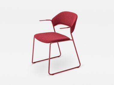 Sled base polypropylene chair with padded seat AERA SOFT 2150 Mara