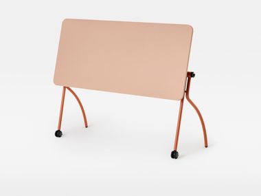 Folding laminate library table with castors GATE TRAINING LARGE
