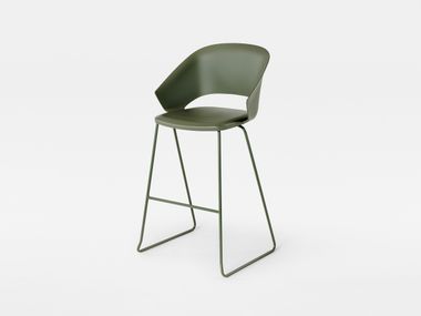 Polypropylene stool with back with footrest ICON 7606 Mara