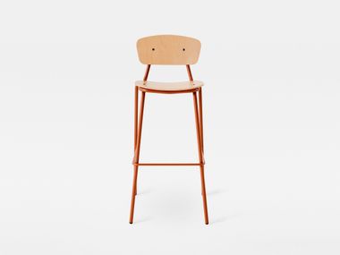 Stackable high stool with back SIMPLE 105F Mara