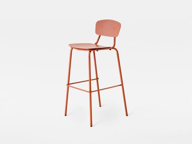 High powder coated aluminium garden stool with back SIMPLE METAL 105 Mara