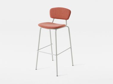 High upholstered stool with back SIMPLE SOFT 105I Mara
