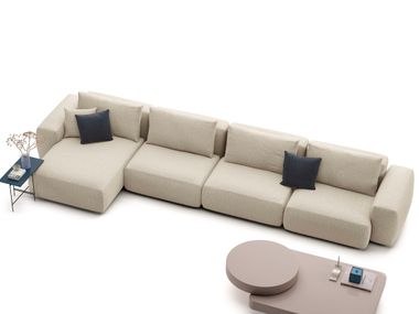 Fabric sofa with chaise longue MISTRAL Marac
