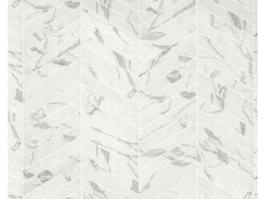 Pavimento/rivestimento in gres porcellanato effetto marmo SCULTOREA CHEVRON VENA ARGENTO Marca Corona