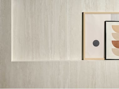 Marca Corona, SCULTOREA DELICATA TRAVERTINO BIANCO Pavimento/rivestimento in gres porcellanato