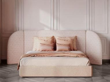 Letto imbottito matrimoniale in tessuto LUNA X NORA Marianna Piccolo