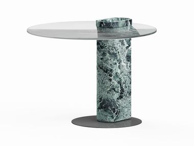 Mesa de apoio redonda de mármore Verde Alpi ECLIPSE Marmo Arredo