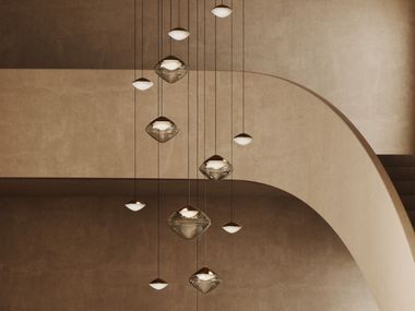LED blown glass pendant lamp ANTESIA C13 PB 100 Masiero