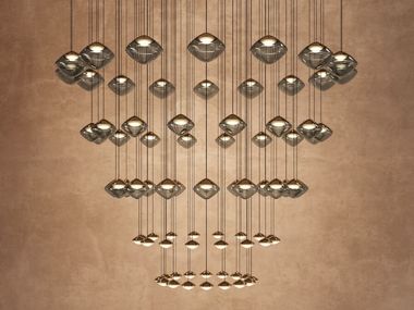 LED pendant lamp in blown glass and metal ANTESIA CLUSTER 80 Masiero