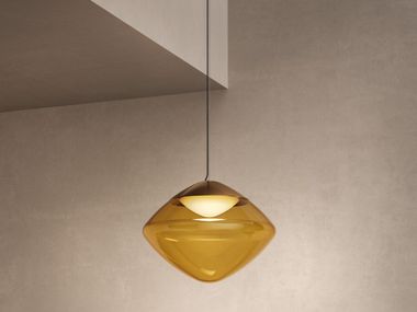 Dimmable LED blown glass pendant lamp ANTESIA S1 26 Masiero