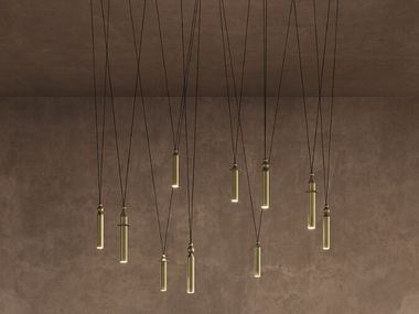 LED dimmable painted metal pendant lamp SERICA DOT C10 Masiero