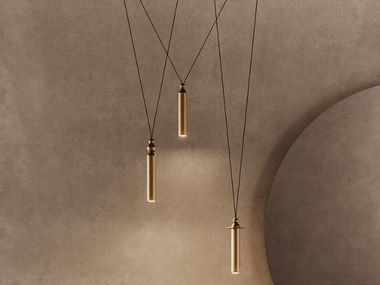 Dimmable LED painted metal pendant lamp SERICA DOT C3 Masiero