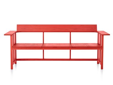 3-seater ash bench with back MC10 CLERICI Mattiazzi