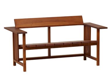 Iroko bench with back MC10 CLERICI Mattiazzi