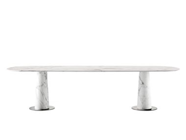 Oval Arabescato marble table KALYSTRUS Maxalto