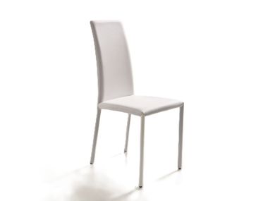 Sedia in cuoio senza braccioli con schienale basso SILVY Midj