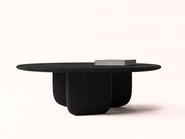 Mesa de centro baixa redonda de carvalho TSUKI Mililab