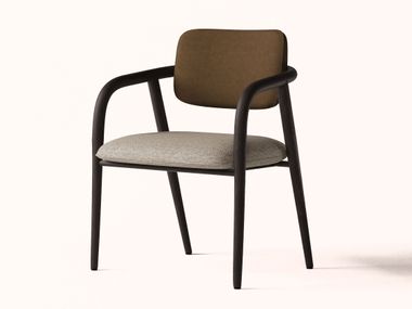Stuhl aus Stoff und Leder mit Eichenholzgestell YUME Mililab