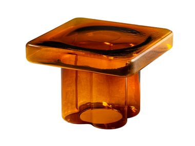Square blown glass garden side table SODA SQ Miniforms
