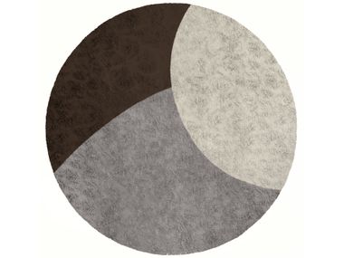 Round long pile wool rug WISP MOSAIC Minotti