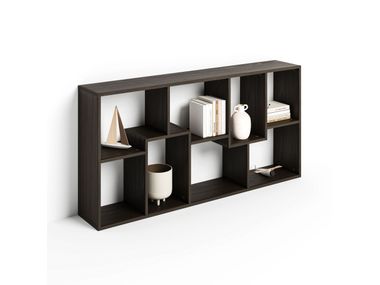 Open freestanding wooden low bookcase IACOPO Mobili Fiver