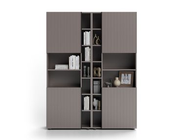 Wall-mounted sectional melamine-faced chipboard bookcase ROMINA Mobili Fiver