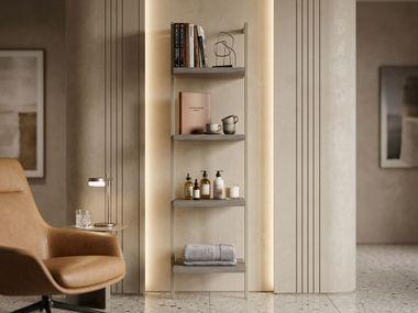 Open floor-ceiling mounted shelving unit URBAN AM 02 Mobilspazio