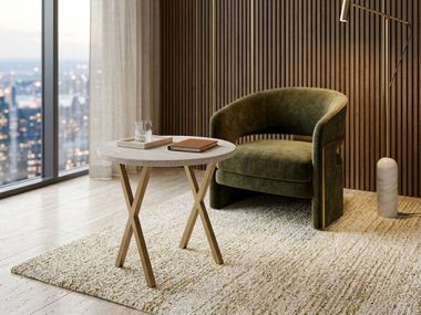 Round melamine-faced chipboard coffee table URBAN TV26 Mobilspazio