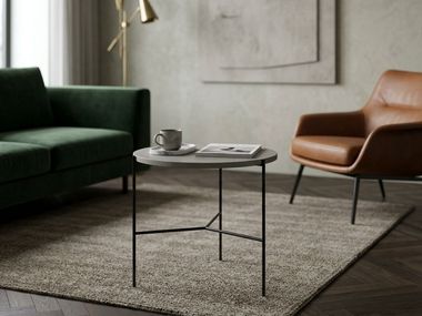 Round melamine-faced chipboard coffee table URBAN TV27 Mobilspazio
