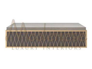 Rectangular low briar central coffee table METAL Modenese Luxury Interiors
