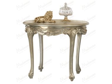 Round silver leaf central coffee table CELESTE ELEGANCE Modenese Luxury Interiors
