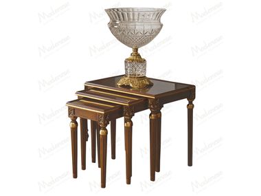 Wood and glass Coffee table set ELITE Modenese Luxury Interiors