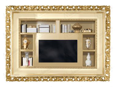 Wohnwand aus Holz mit TV-Halterung GOLDEN HAZE Modenese Luxury Interiors
