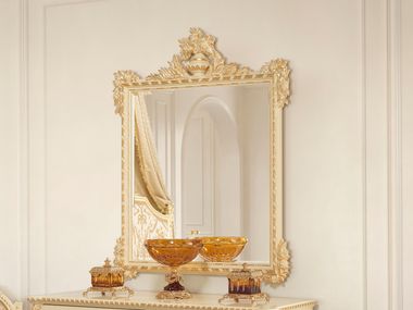 Specchio quadrato in legno da parete con cornice GOLDEN RADIANCE Modenese Luxury Interiors