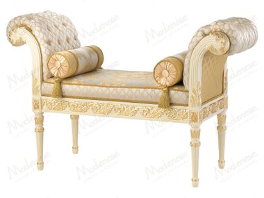 Tufted fabric stool with armrests GOLDEN RADIANCE Modenese Luxury Interiors