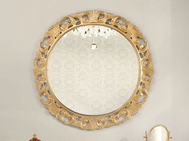 Specchio rotondo foglia oro da parete con cornice GOLDEN RIBBON Modenese Luxury Interiors