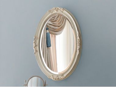 Specchio ovale in legno da parete con cornice HORIZON Modenese Luxury Interiors