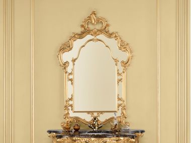 Specchio in noce con cornice da parete LUXURY GLOW SHAPED Modenese Luxury Interiors