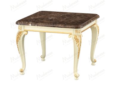 Square Dark Emperador marble coffee table MIDNIGHT MOON Modenese Luxury Interiors