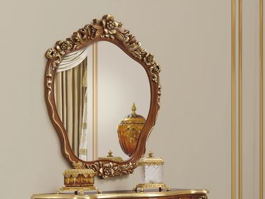 Specchio in noce da parete con cornice PALATIAL ELEGANCE Modenese Luxury Interiors