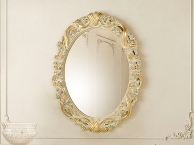 Specchio ovale in legno da parete con cornice PEARL LUXURY Modenese Luxury Interiors